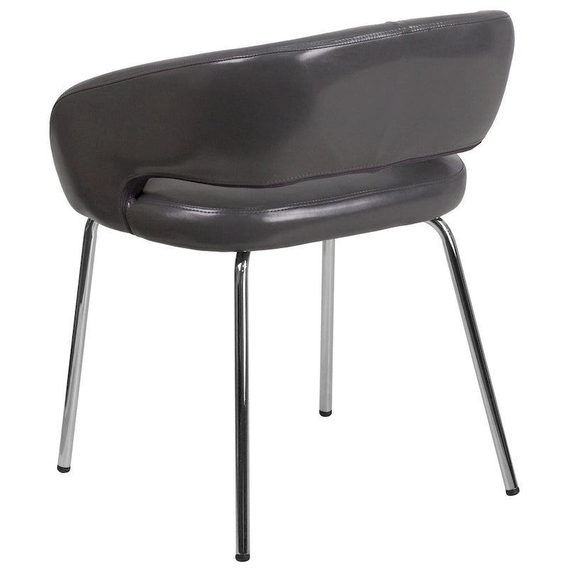 Sillón de recepción lateral contemporáneo con patas cromadas