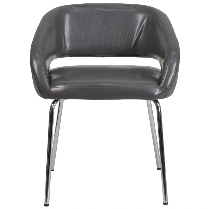 Sillón de recepción lateral contemporáneo con patas cromadas