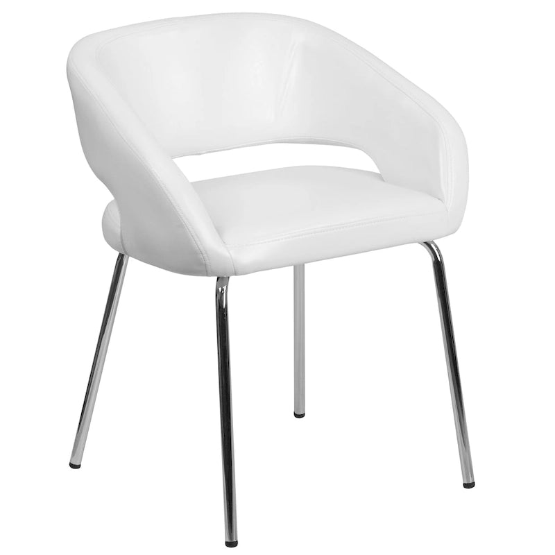 Sillón de recepción lateral contemporáneo con patas cromadas