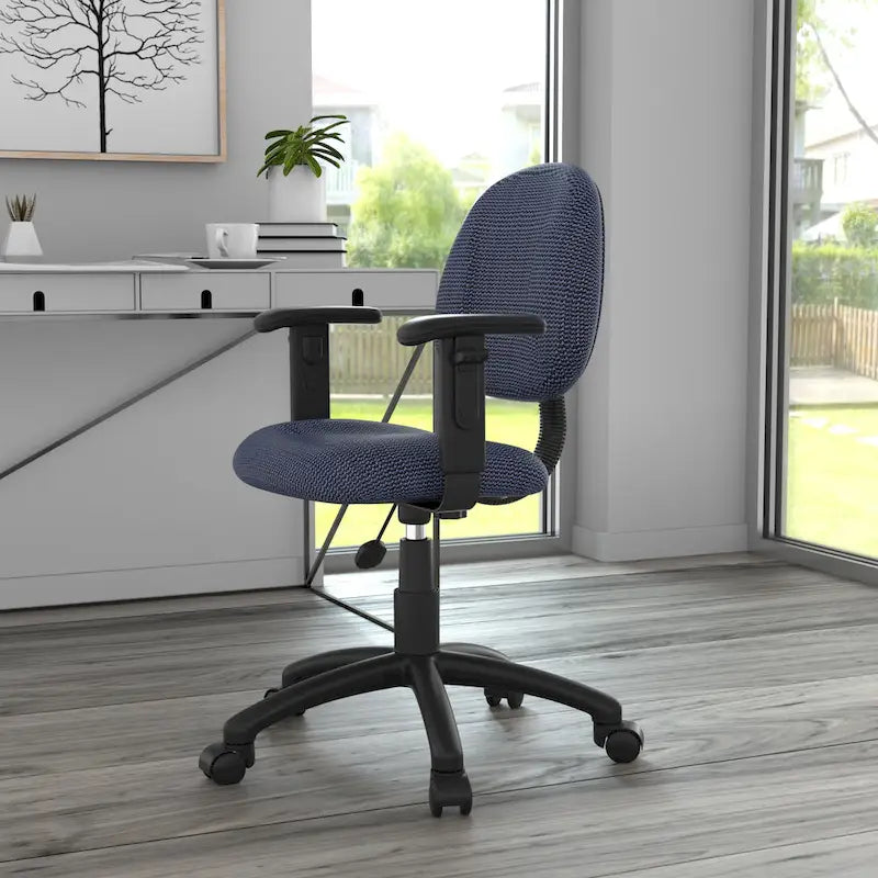 Silla de tela para postura con brazos ajustables