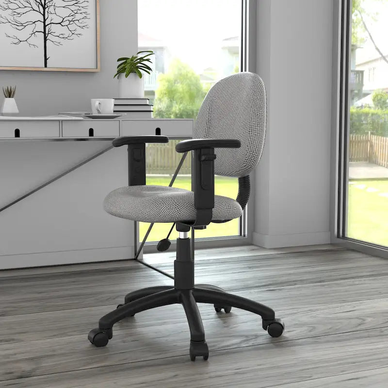 Silla de tela para postura con brazos ajustables