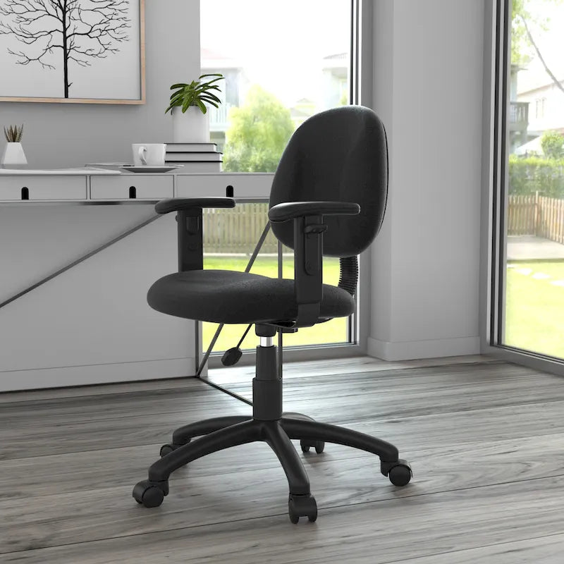 Silla de tela para postura con brazos ajustables