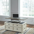 Mesa de centro elevable con cajones de almacenamiento