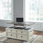 Mesa de centro elevable con cajones de almacenamiento