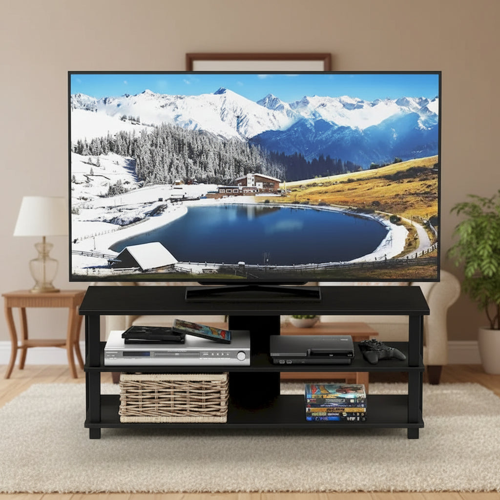 Mueble de TV de madera de 3 niveles