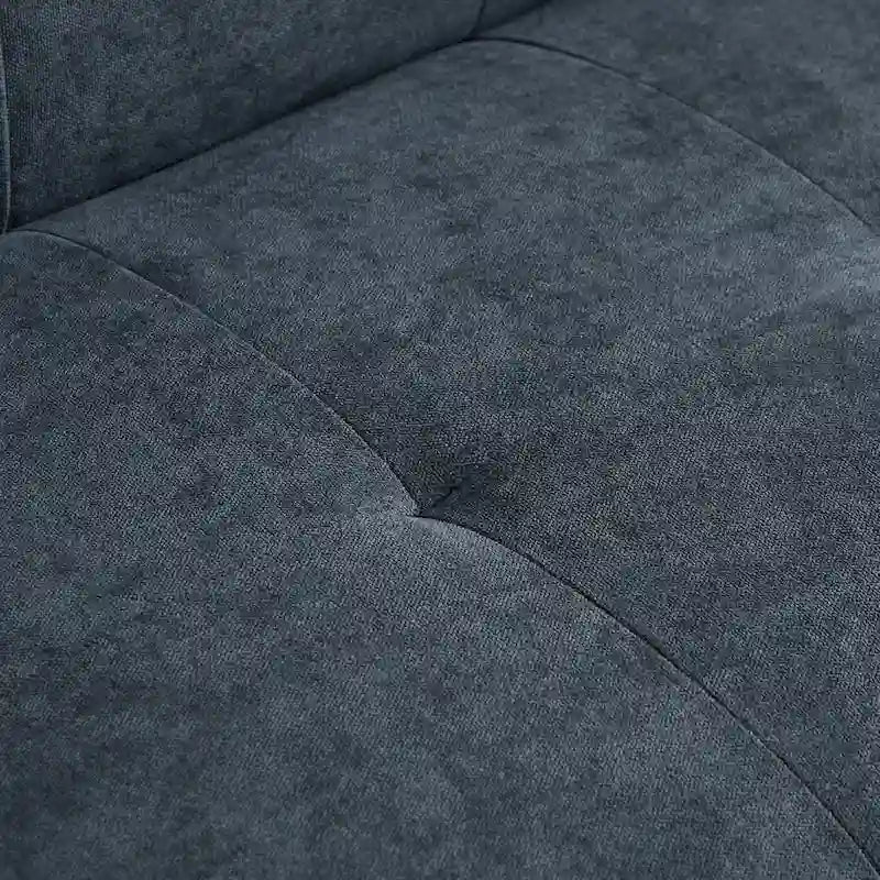 Sofá Chesterfield de terciopelo de 82" con brazos cuadrados capitonados y 2 cojines decorativos