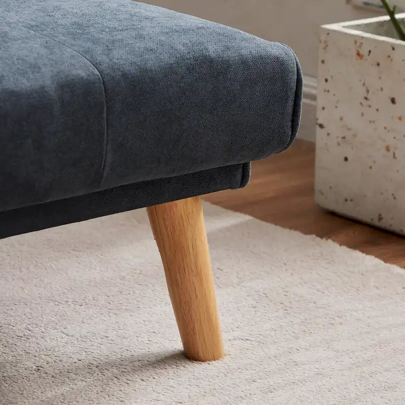 Sofá Chesterfield de terciopelo de 82" con brazos cuadrados capitonados y 2 cojines decorativos