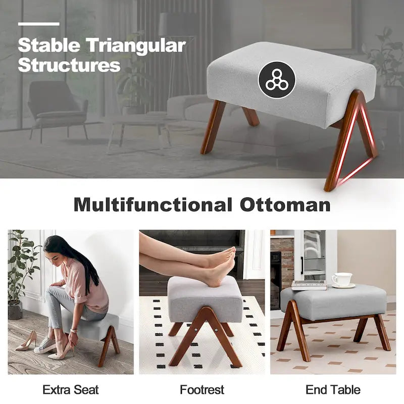 Conjunto de mecedora con otomana - Gris