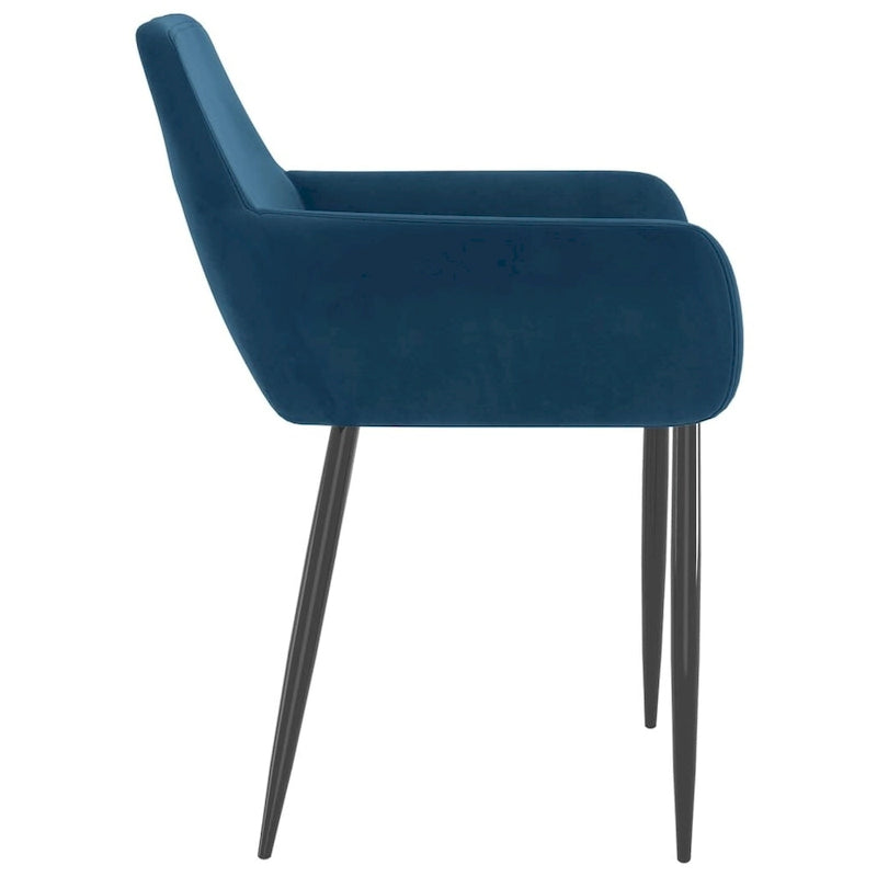 Sillas de comedor tapizadas con patas de metal, juego de 2 – Terciopelo, 55.88 x 55.88 x 78 cm
