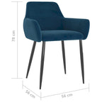Sillas de comedor tapizadas con patas de metal, juego de 2 – Terciopelo, 55.88 x 55.88 x 78 cm