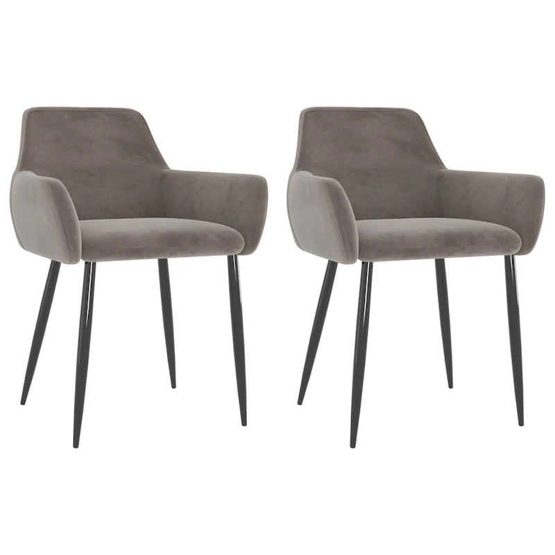 Sillas de comedor tapizadas con patas de metal, juego de 2 – Terciopelo, 55.88 x 55.88 x 78 cm