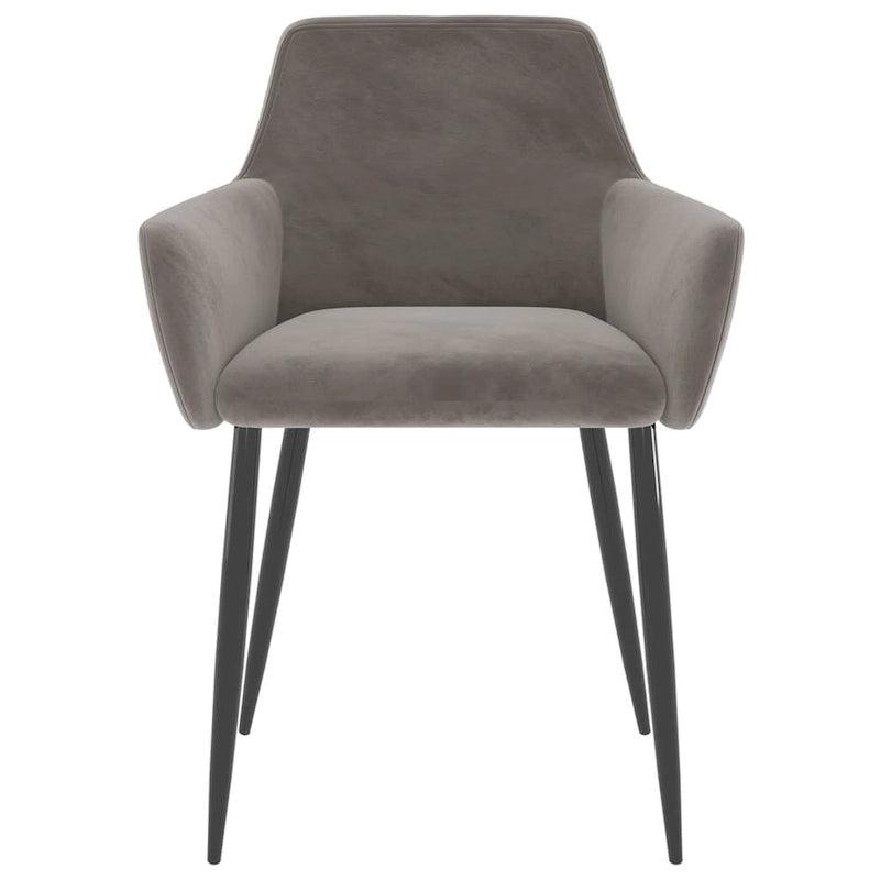 Sillas de comedor tapizadas con patas de metal, juego de 2 – Terciopelo, 55.88 x 55.88 x 78 cm
