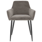 Sillas de comedor tapizadas con patas de metal, juego de 2 – Terciopelo, 55.88 x 55.88 x 78 cm