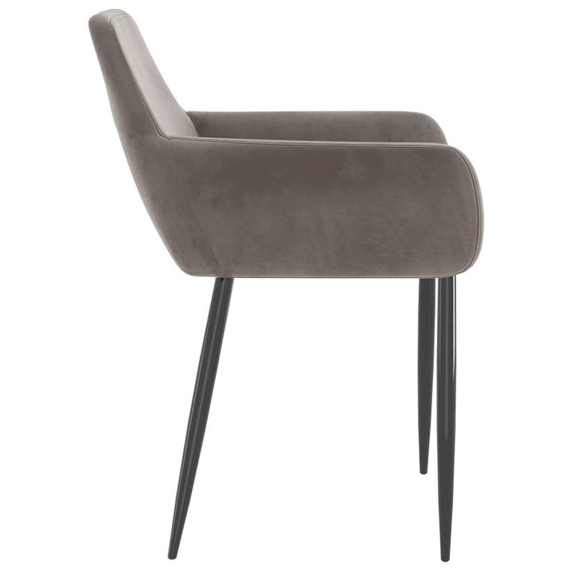 Sillas de comedor tapizadas con patas de metal, juego de 2 – Terciopelo, 55.88 x 55.88 x 78 cm