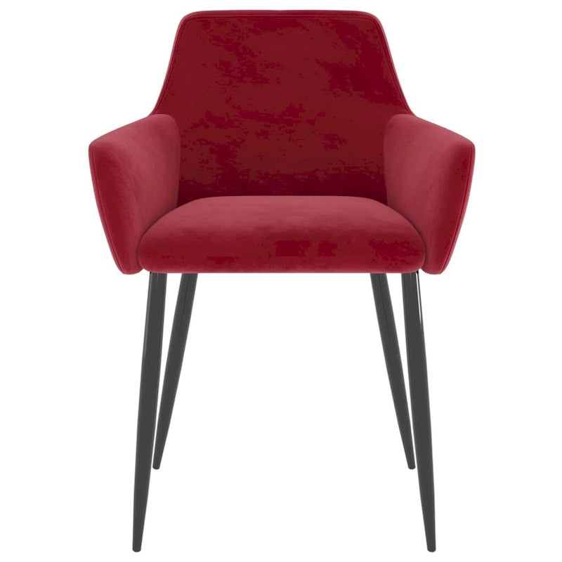 Sillas de comedor tapizadas con patas de metal, juego de 2 – Terciopelo, 55.88 x 55.88 x 78 cm