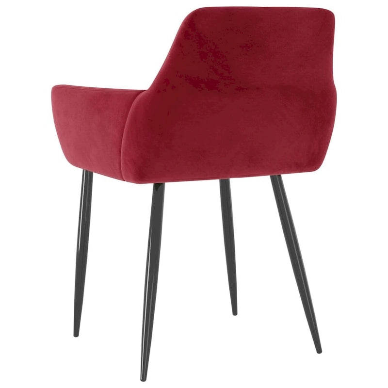 Sillas de comedor tapizadas con patas de metal, juego de 2 – Terciopelo, 55.88 x 55.88 x 78 cm