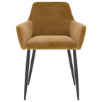 Sillas de comedor tapizadas con patas de metal, juego de 2 – Terciopelo, 55.88 x 55.88 x 78 cm