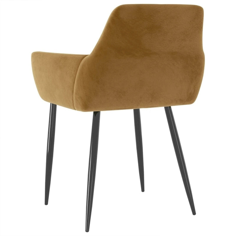 Sillas de comedor tapizadas con patas de metal, juego de 2 – Terciopelo, 55.88 x 55.88 x 78 cm