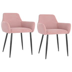 Sillas de comedor tapizadas con patas de metal, juego de 2 – Terciopelo, 55.88 x 55.88 x 78 cm