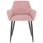 Sillas de comedor tapizadas con patas de metal, juego de 2 – Terciopelo, 55.88 x 55.88 x 78 cm