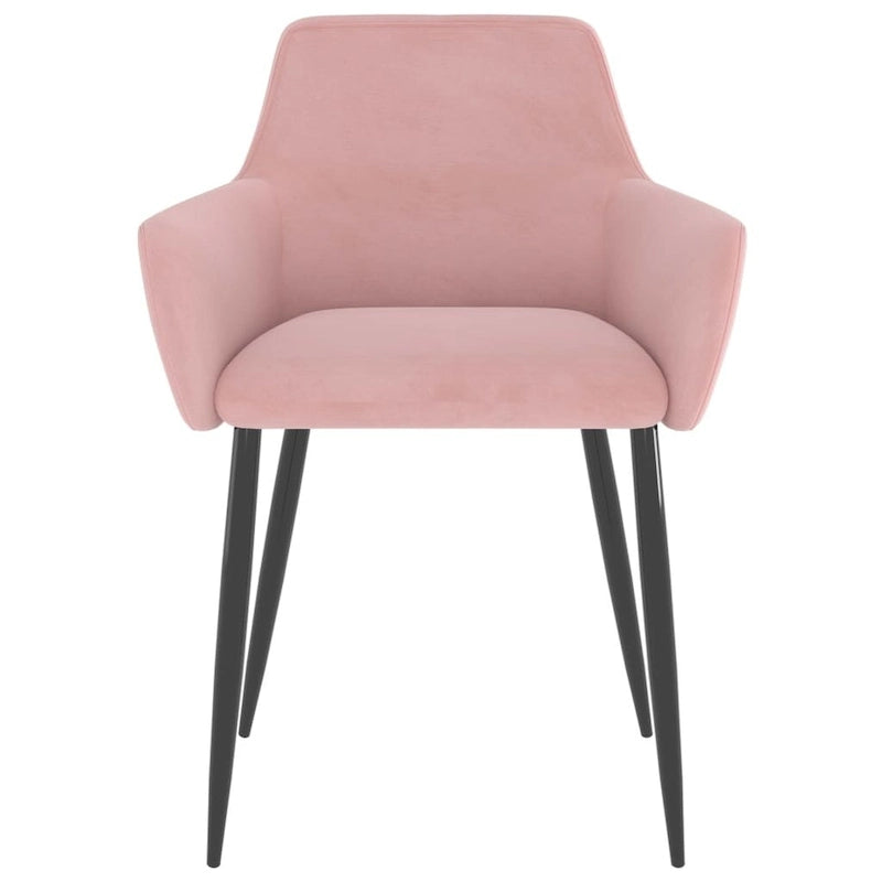Sillas de comedor tapizadas con patas de metal, juego de 2 – Terciopelo, 55.88 x 55.88 x 78 cm