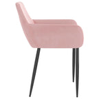 Sillas de comedor tapizadas con patas de metal, juego de 2 – Terciopelo, 55.88 x 55.88 x 78 cm