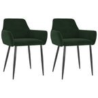Sillas de comedor tapizadas con patas de metal, juego de 2 – Terciopelo, 55.88 x 55.88 x 78 cm