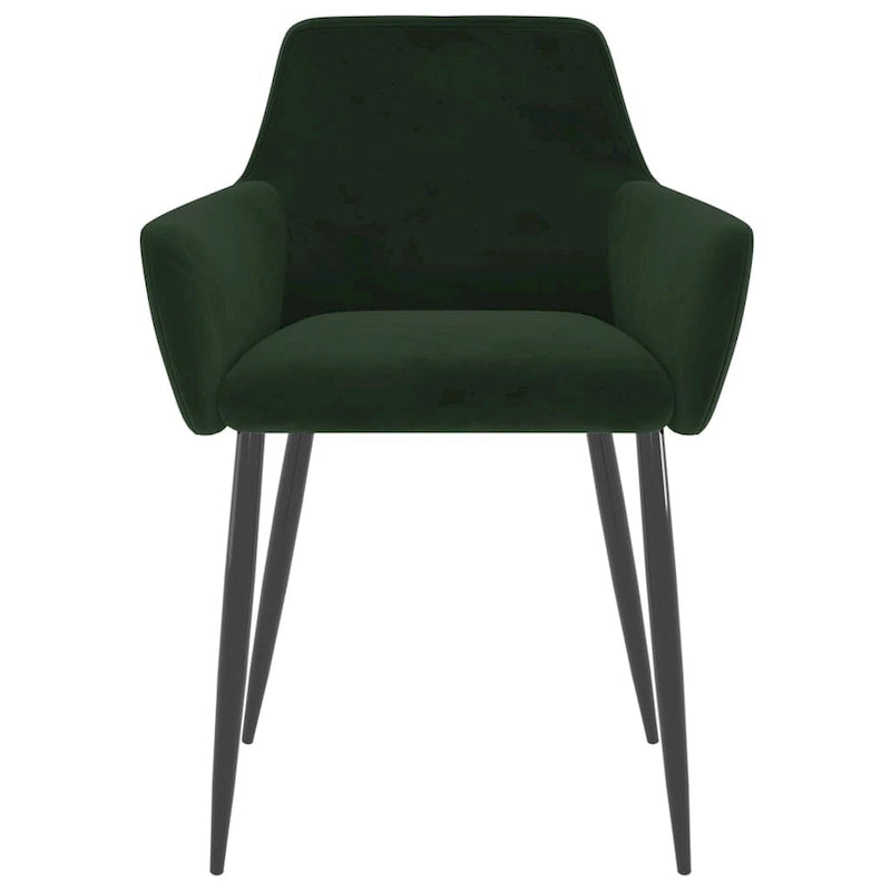 Sillas de comedor tapizadas con patas de metal, juego de 2 – Terciopelo, 55.88 x 55.88 x 78 cm