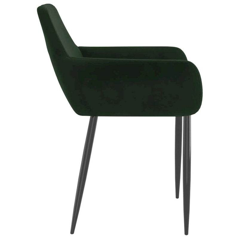 Sillas de comedor tapizadas con patas de metal, juego de 2 – Terciopelo, 55.88 x 55.88 x 78 cm