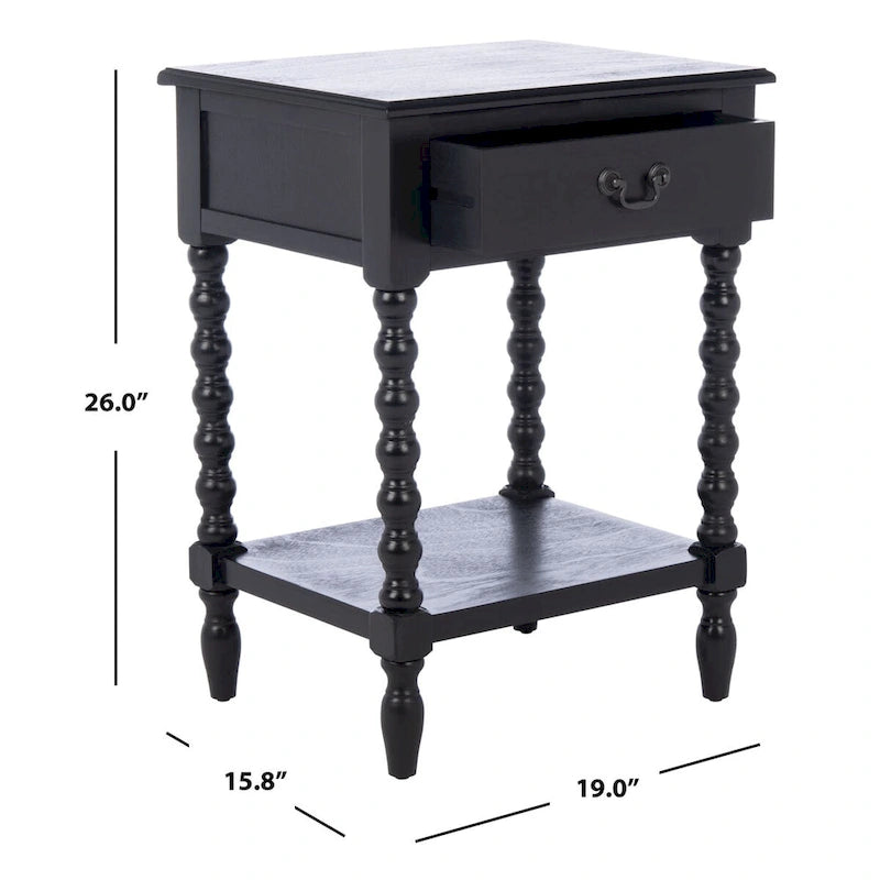 Mesa auxiliar de granja con cajón y estante inferior - 19 pulgadas de ancho x 16 de profundidad x 26 de alto