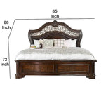 Marco de cama de madera tamaño King - Marrón