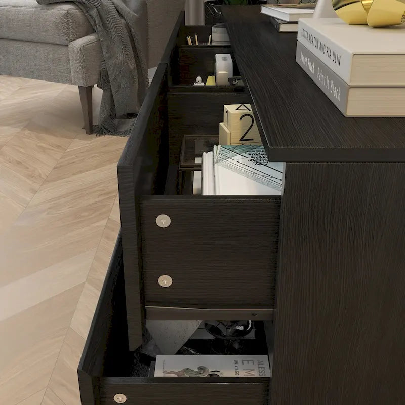 Cómoda baja de 6 cajones y soporte para TV