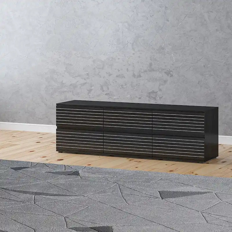Cómoda baja de 6 cajones y soporte para TV