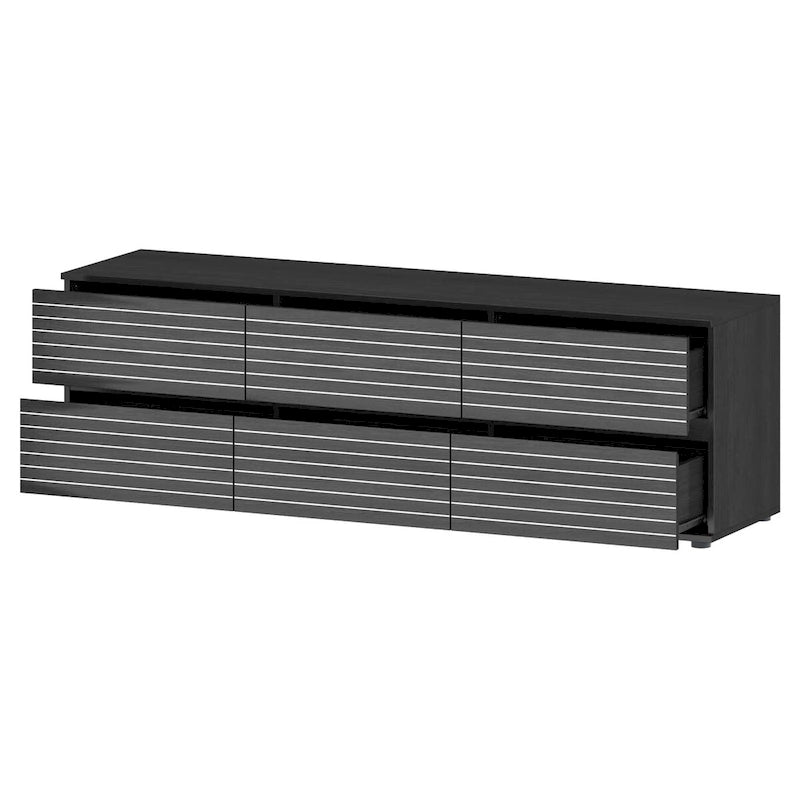 Cómoda baja de 6 cajones y soporte para TV