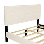 Estructura de cama Queen con cabecero tapizado de pana
