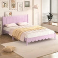Cama de plataforma tamaño queen con cabecero de madera