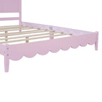 Cama de plataforma tamaño queen con cabecero de madera