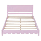 Cama de plataforma tamaño queen con cabecero de madera