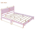 Cama de plataforma tamaño queen con cabecero de madera