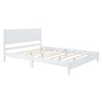 Cama de plataforma tamaño queen con cabecero de madera