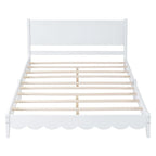 Cama de plataforma tamaño queen con cabecero de madera