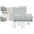 Sillón decorativo a rayas con brazos enrollados