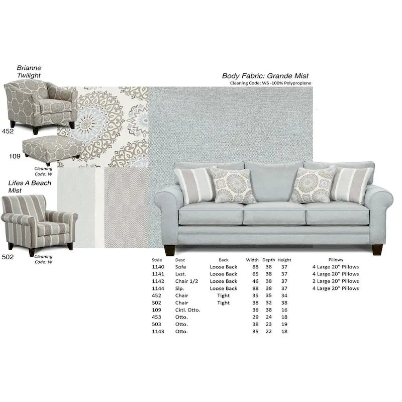 Sillón decorativo a rayas con brazos enrollados
