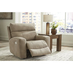 Sillón reclinable eléctrico con reposacabezas ajustable - Beige
