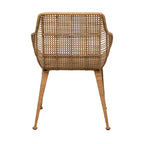 Sillón de ratán tejido a mano con patas de metal