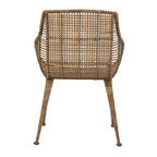 Sillón de ratán tejido a mano con patas de metal