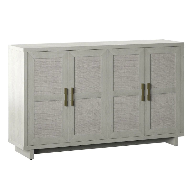Aparador de estilo costero con puertas de paneles de lino
