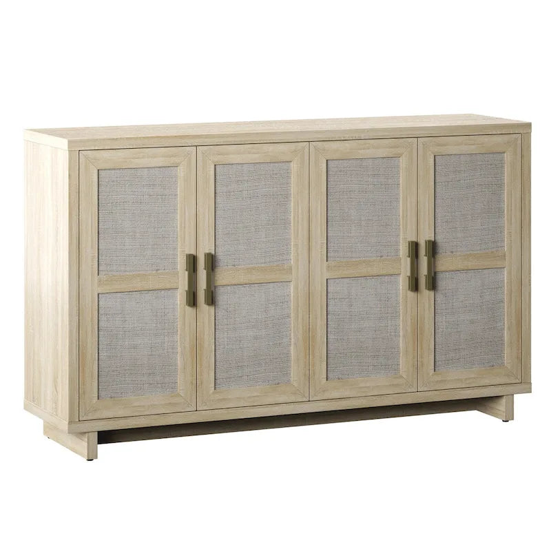 Aparador de estilo costero con puertas de paneles de lino
