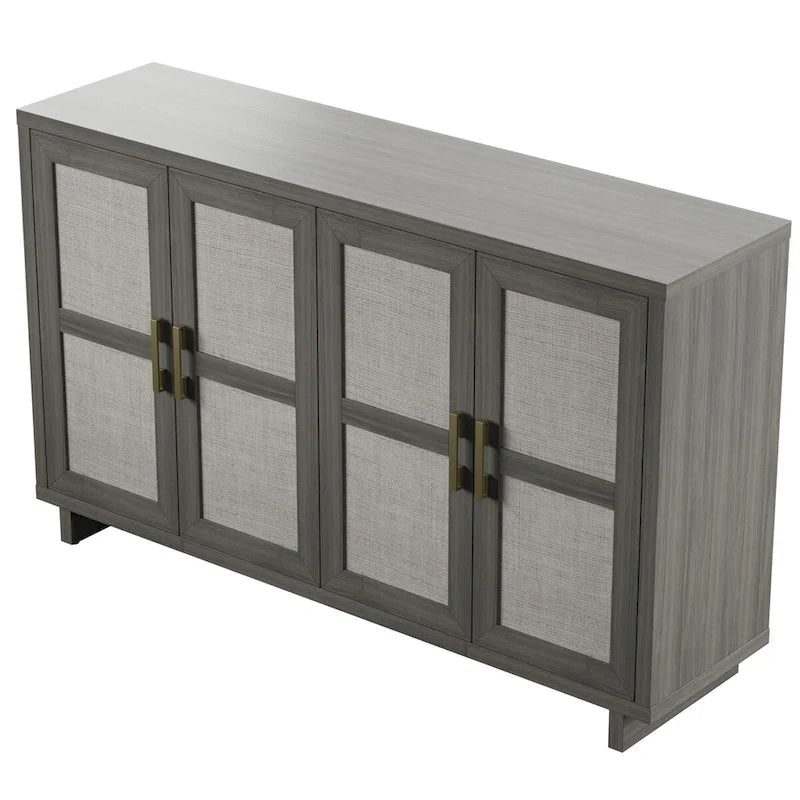Aparador de estilo costero con puertas de paneles de lino