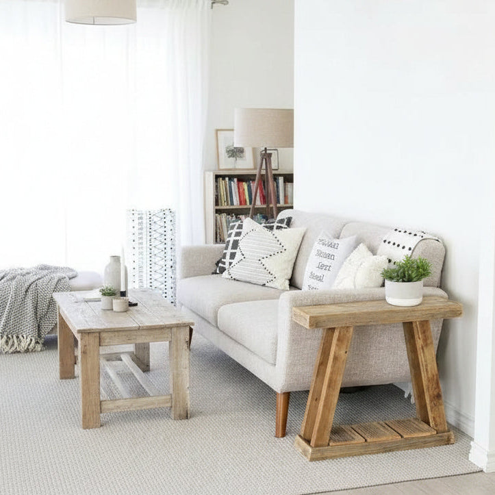 Natural Single Top A-Frame Accent Table